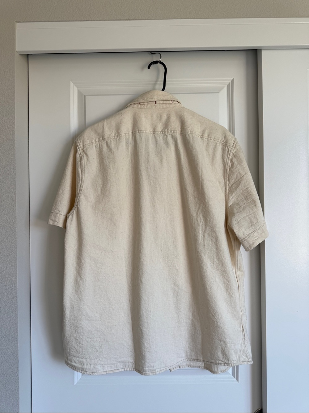 Banana Republic Shirt Cream Short Sleeve Button Down Cotton - Picture 2 of 6